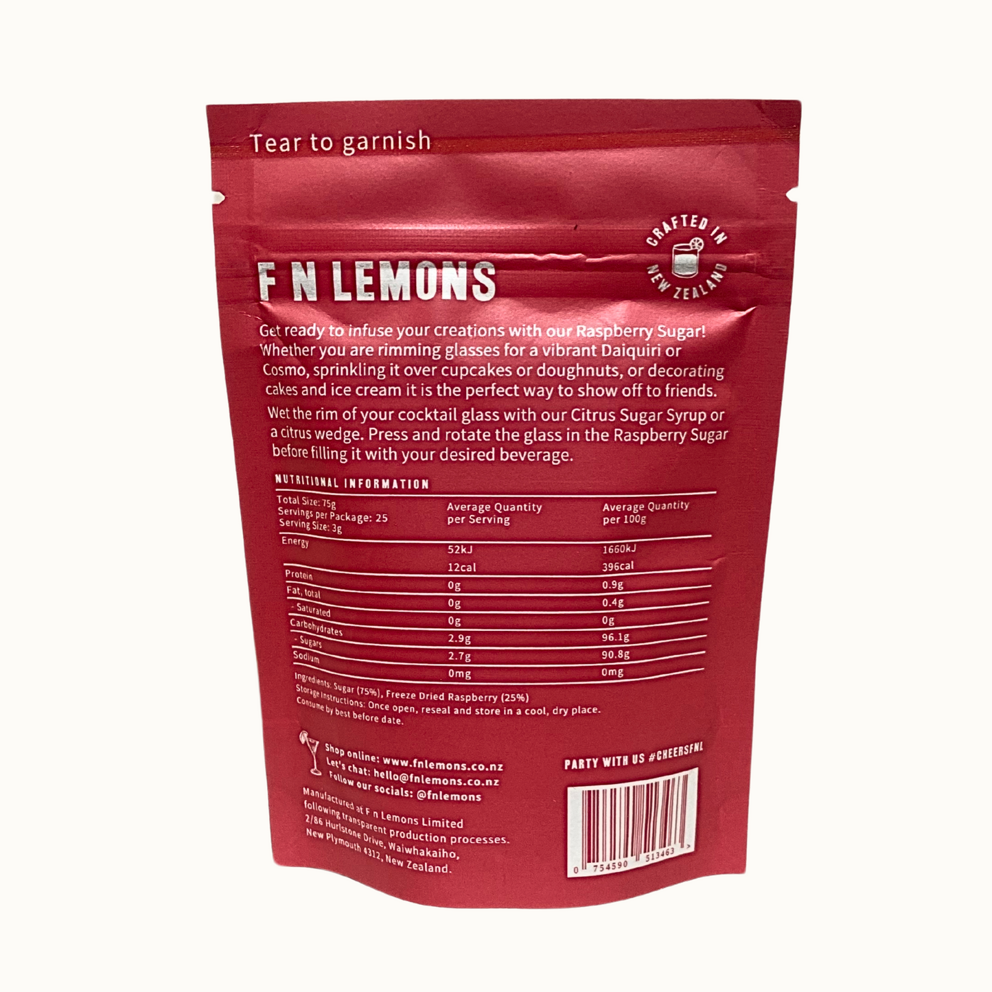 F n Lemons > Raspberry Sugar Cocktail Rim Garnish