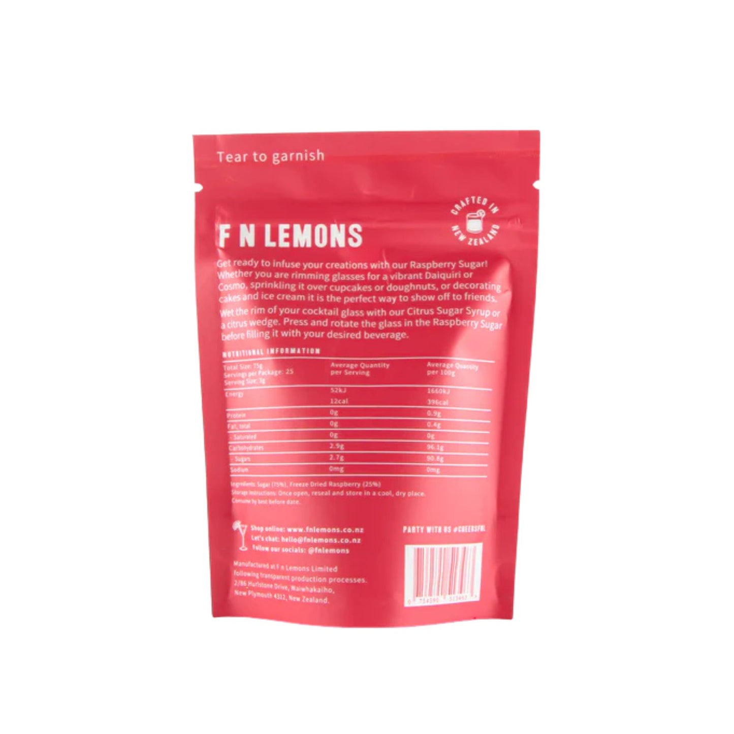 F n Lemons > Raspberry Sugar Cocktail Rim Garnish